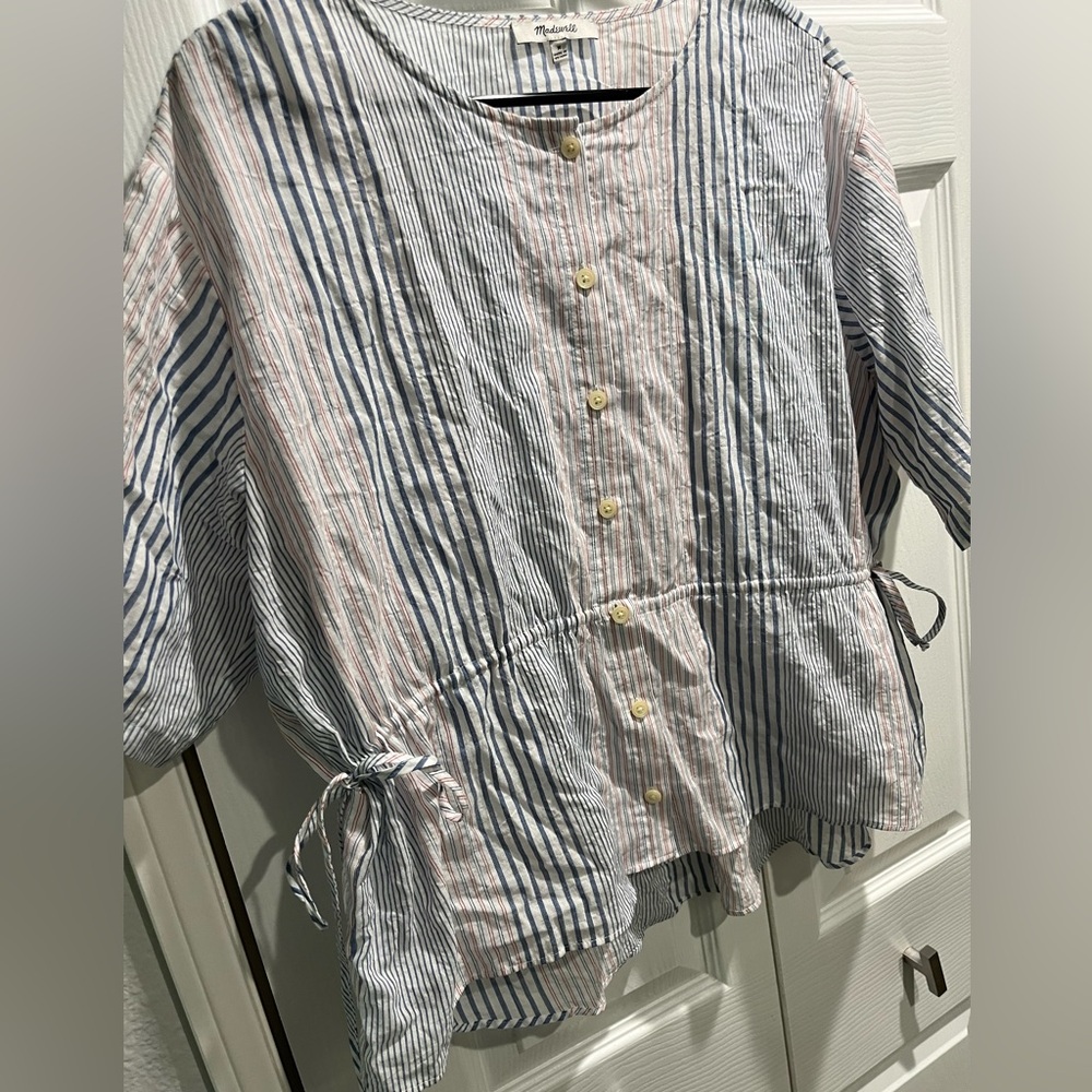 Madewell Striped Tie-Waist Top